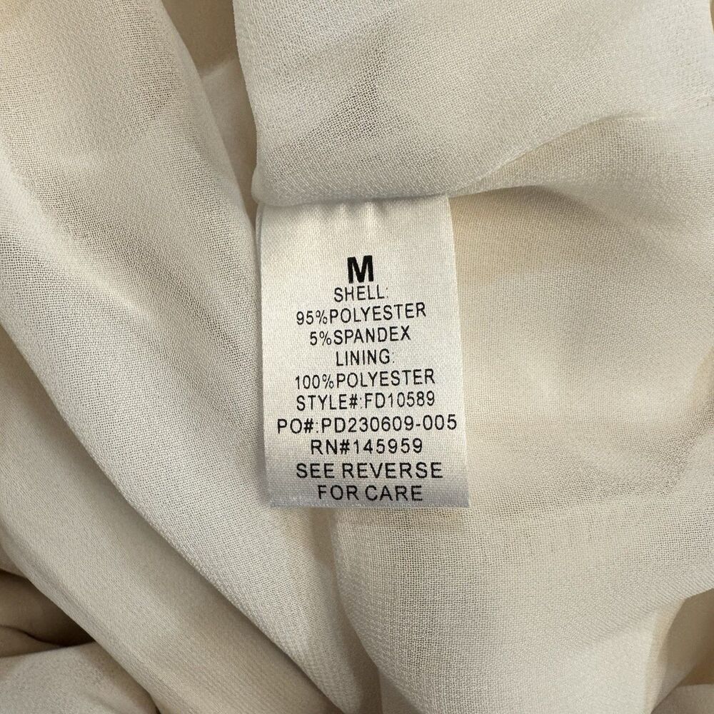 Dress Forum Olympia One Shoulder Pleated Asymmetric Maxi Dress Medium Ivory New - Picture 9 of 11